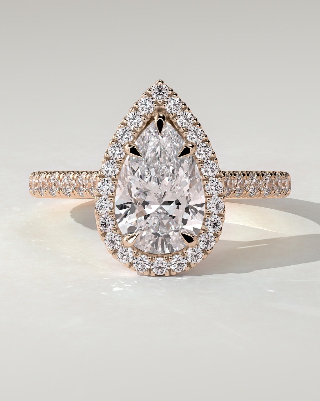 Madeline Halo Pear Ring