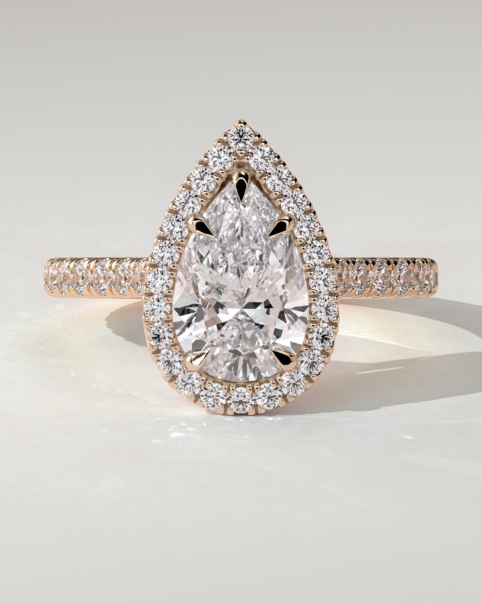 Madeline Halo Pear Ring