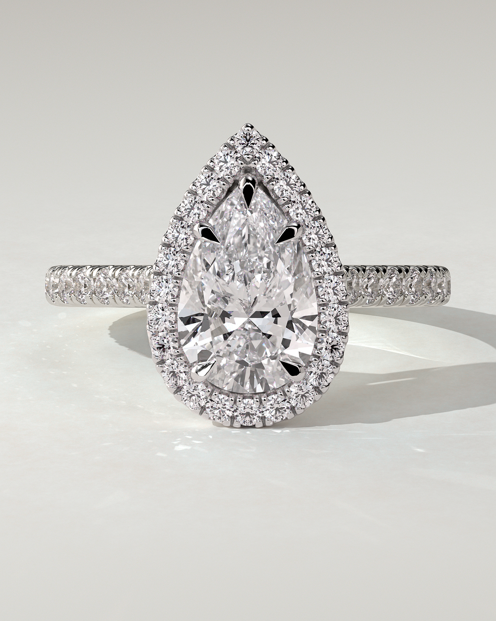 Madeline Halo Pear Ring