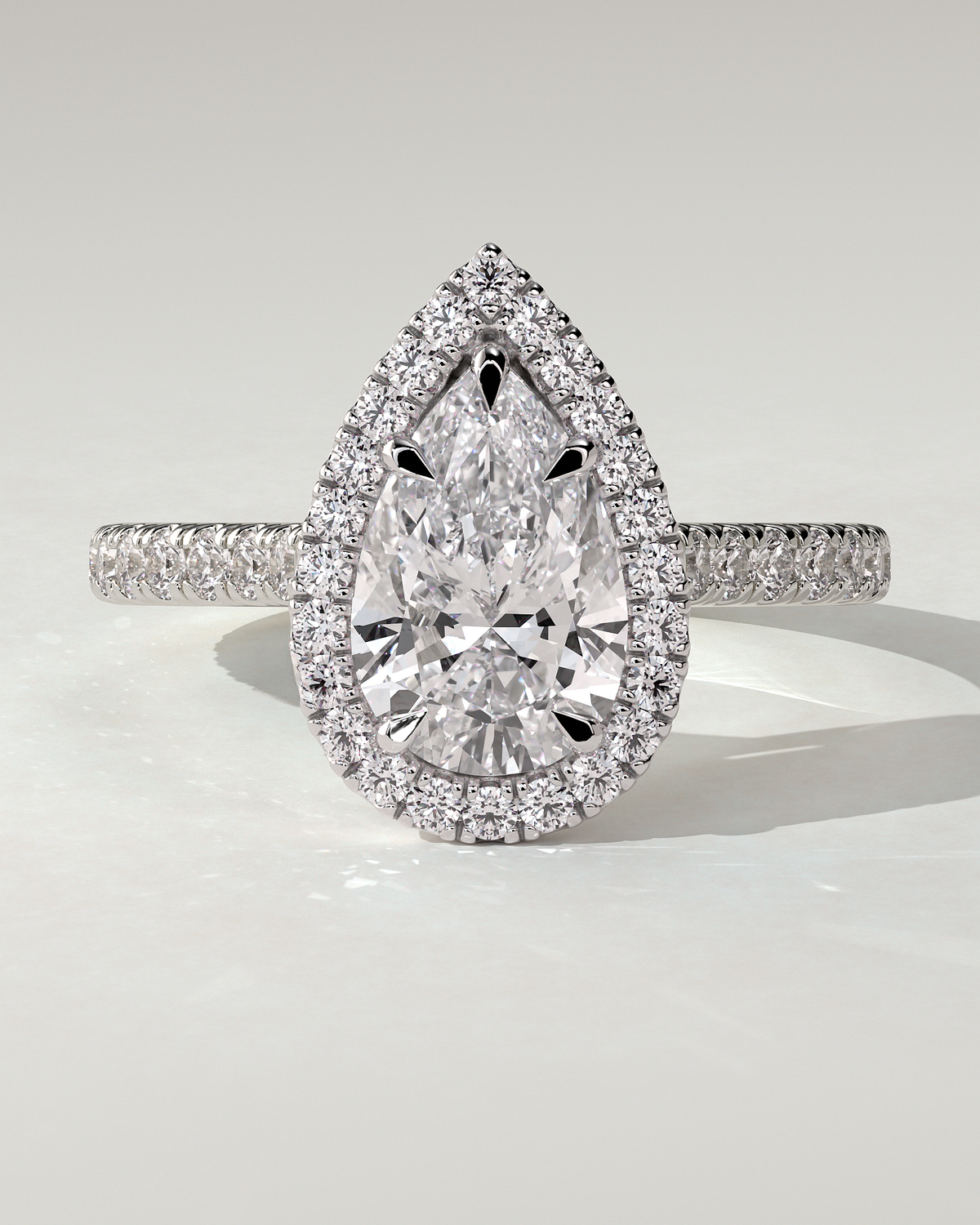 Madeline Halo Pear Ring