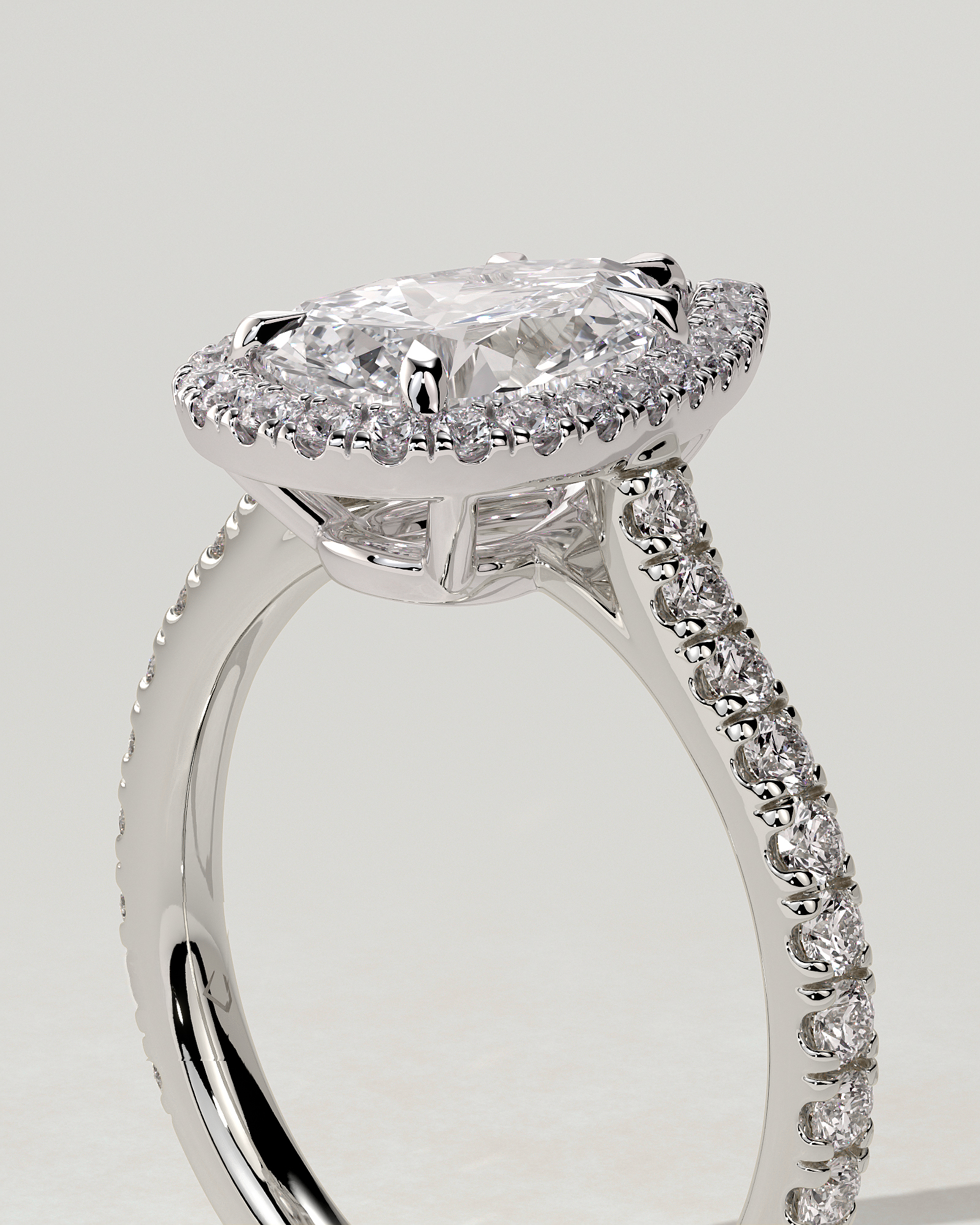 Madeline Halo Pear Ring