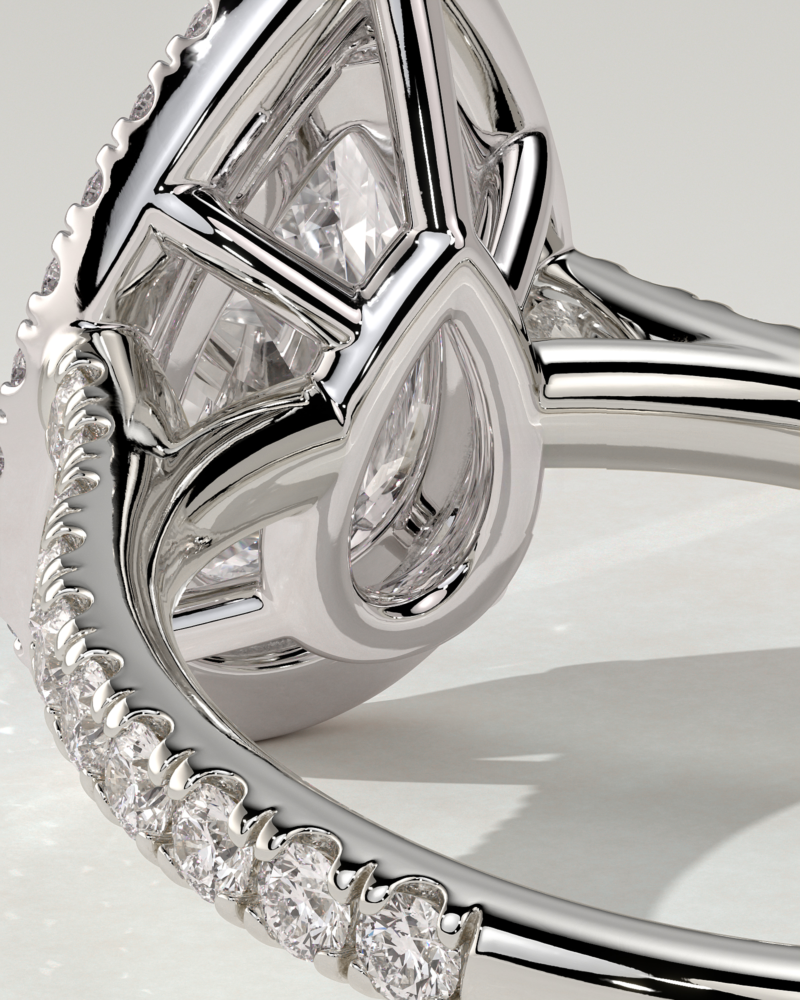 Madeline Halo Pear Ring