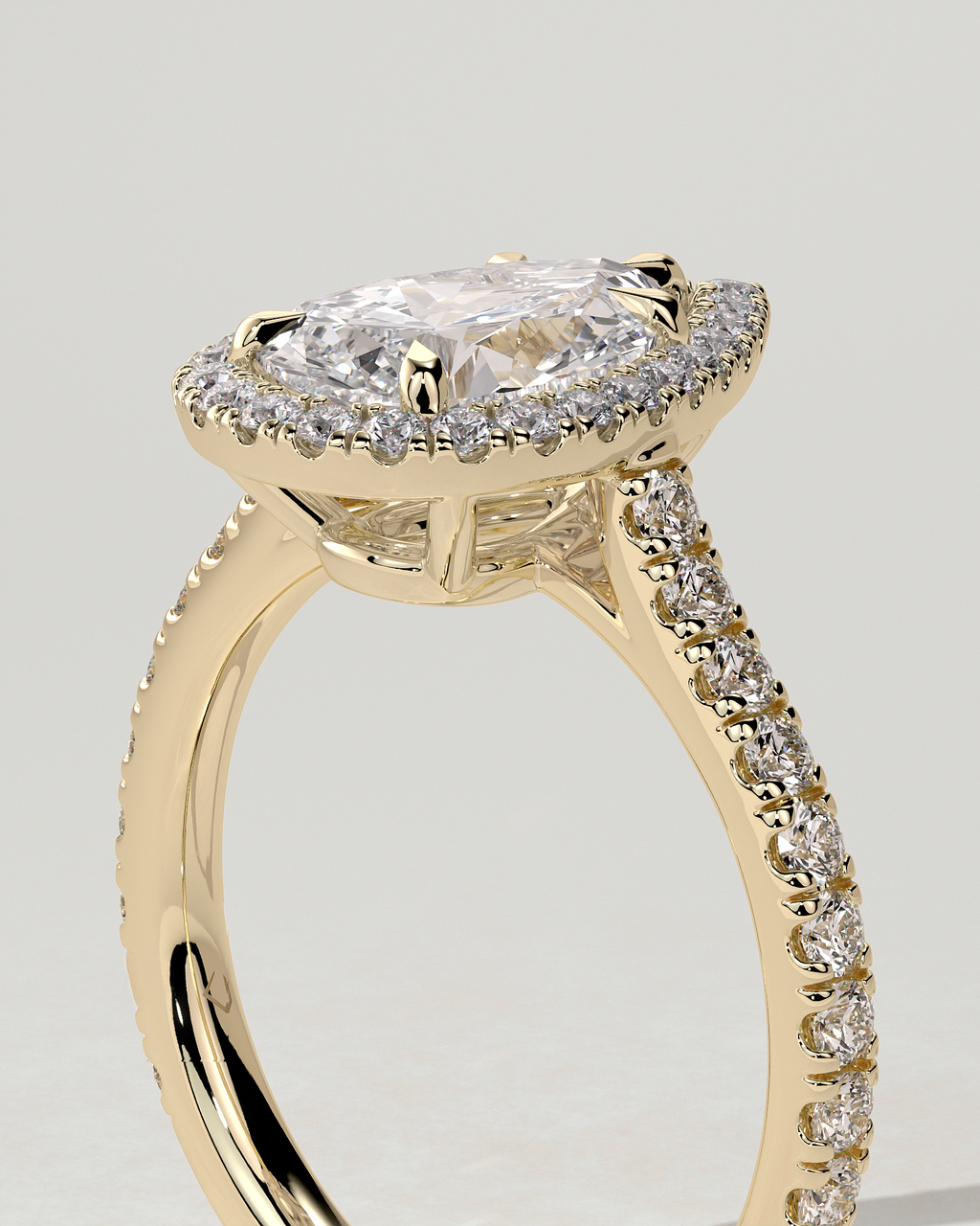 Madeline Halo Pear Ring