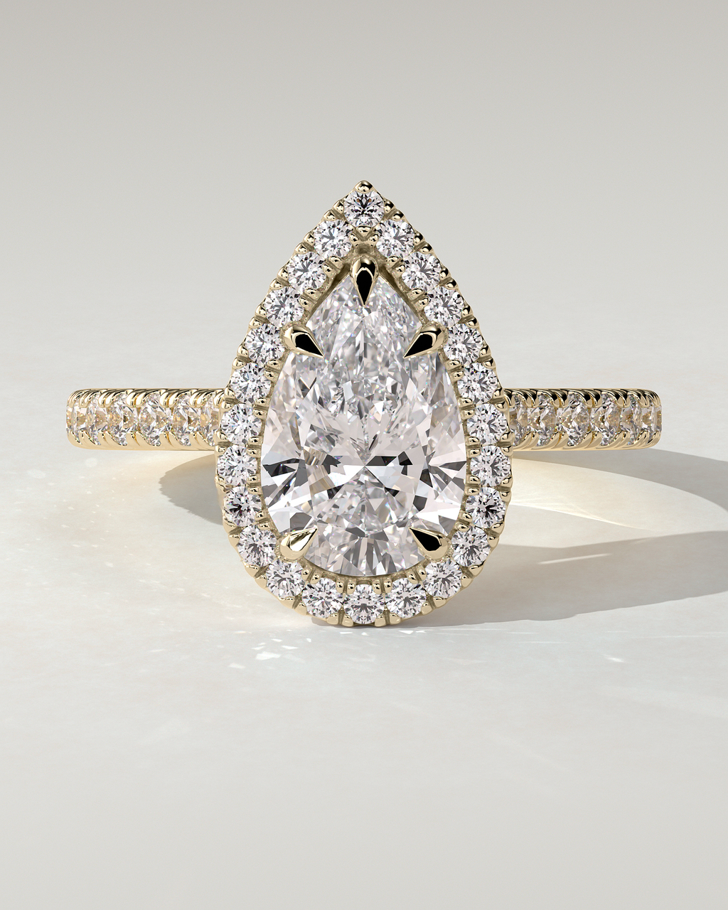 Madeline Halo Pear Ring