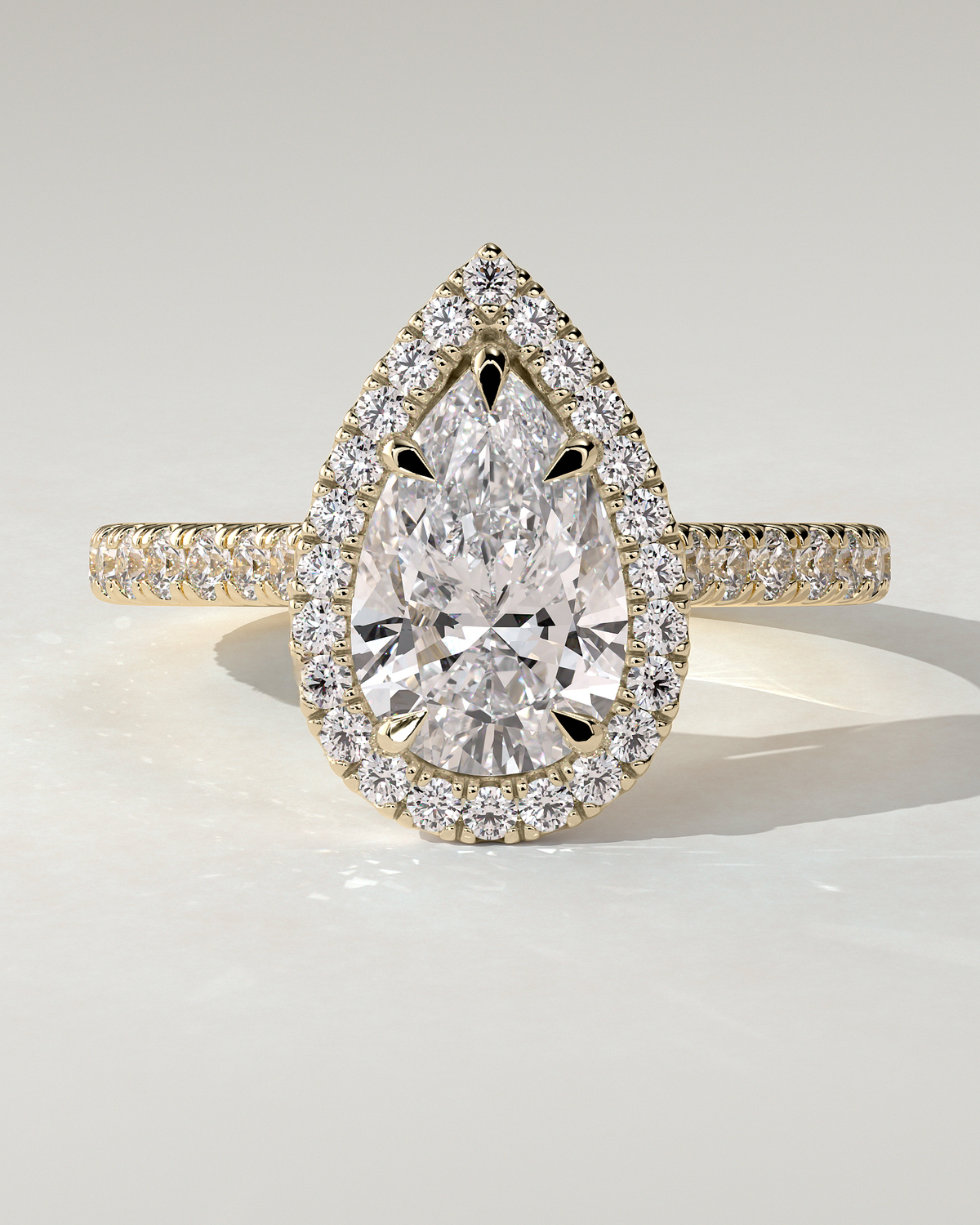 Madeline Halo Pear Ring