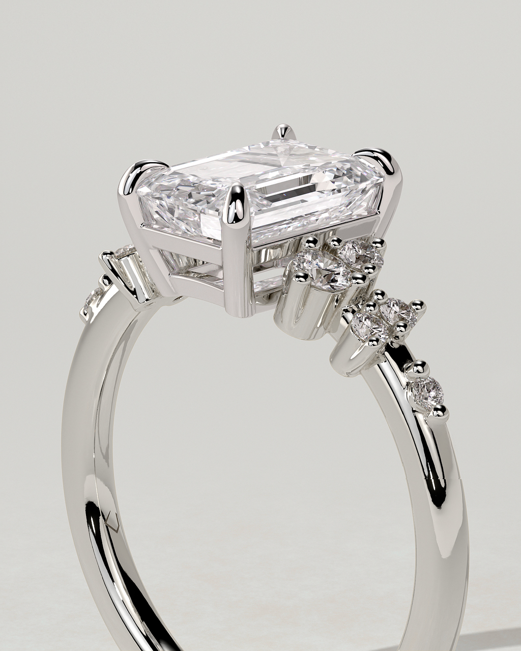 Nellie Solitaire Emerald Ring