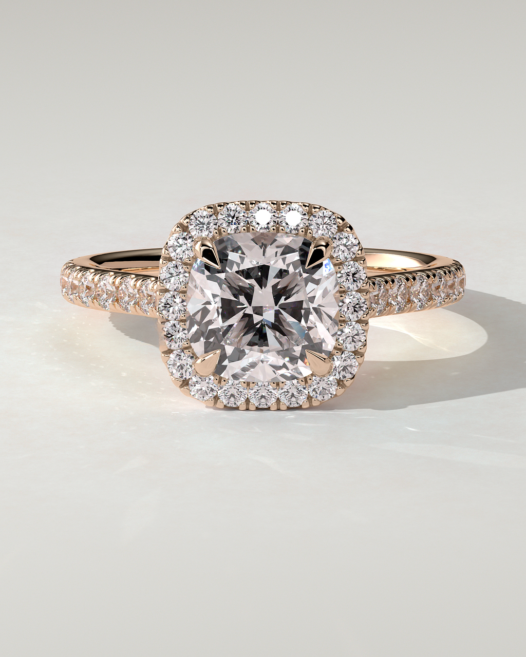 Nicole Halo Cushion Ring