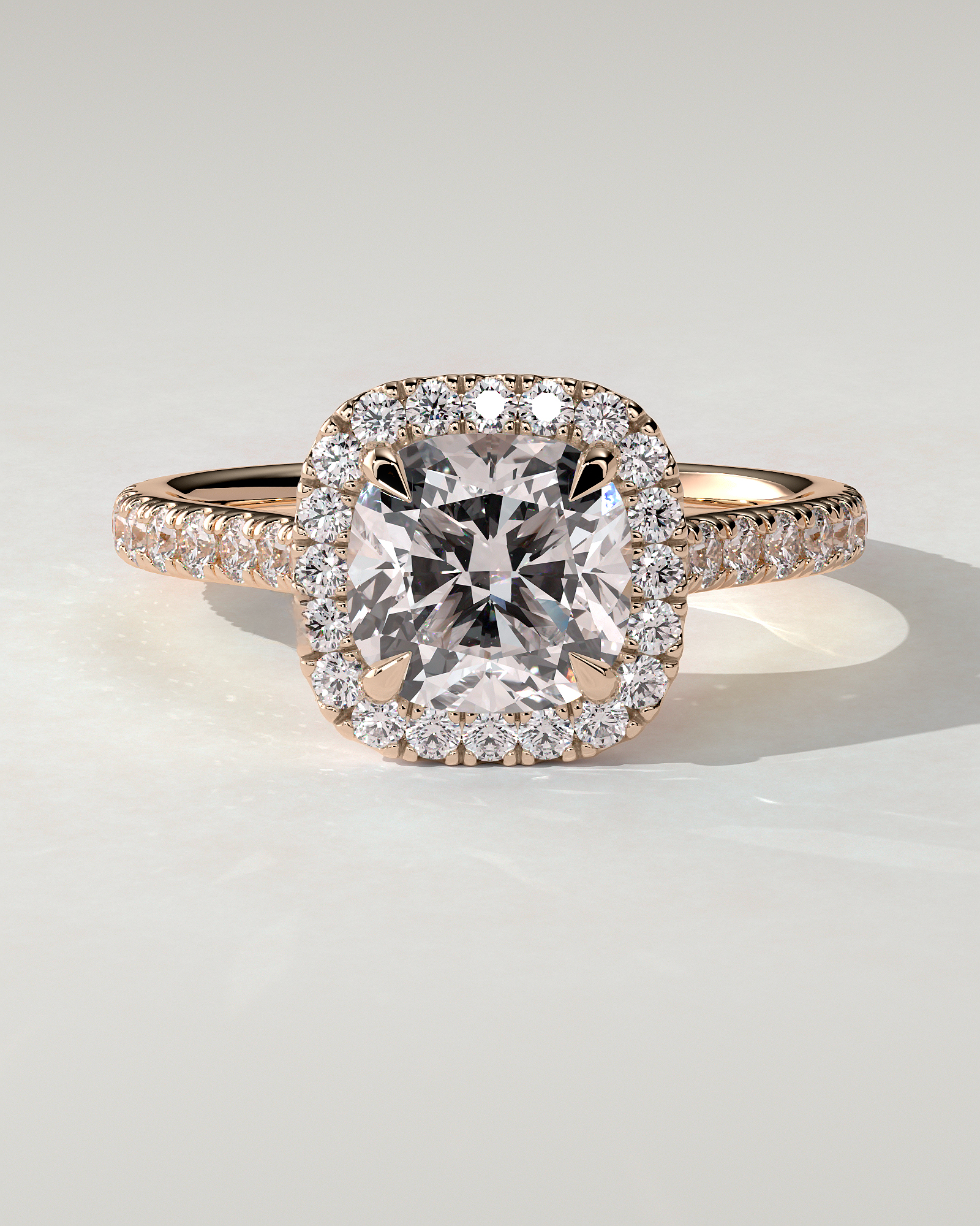 Nicole Halo Cushion Ring