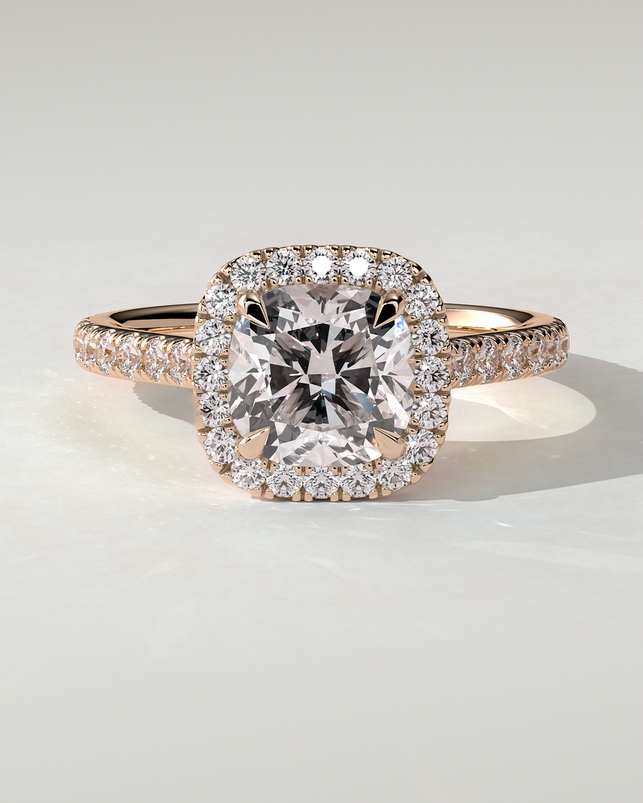 Nicole Halo Cushion Ring