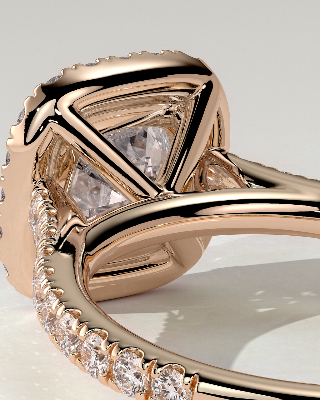 Nicole Halo Cushion Ring