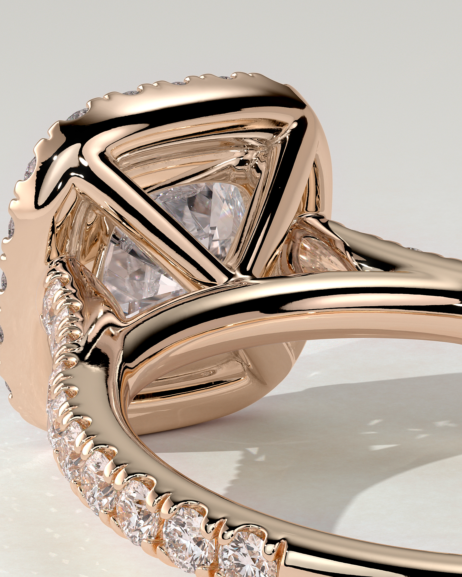 Nicole Halo Cushion Ring