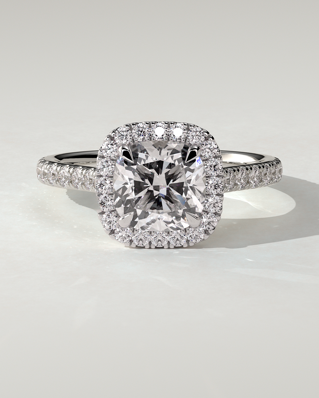 Nicole Halo Cushion Ring