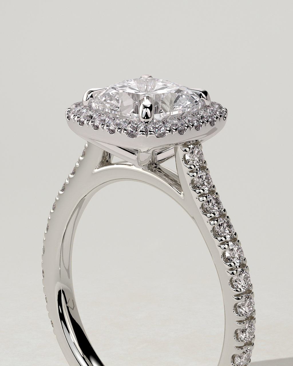 Nicole Halo Cushion Ring
