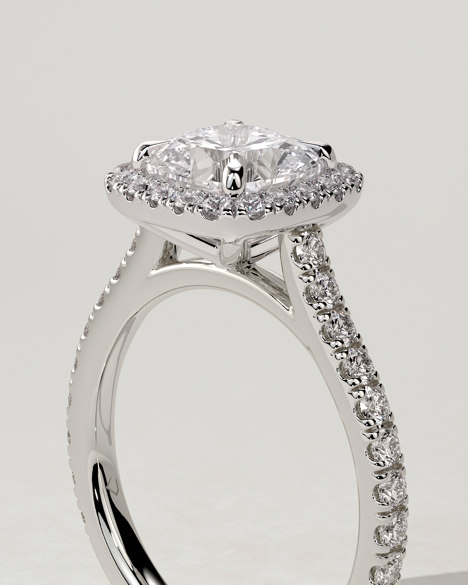 Nicole Halo Cushion Ring