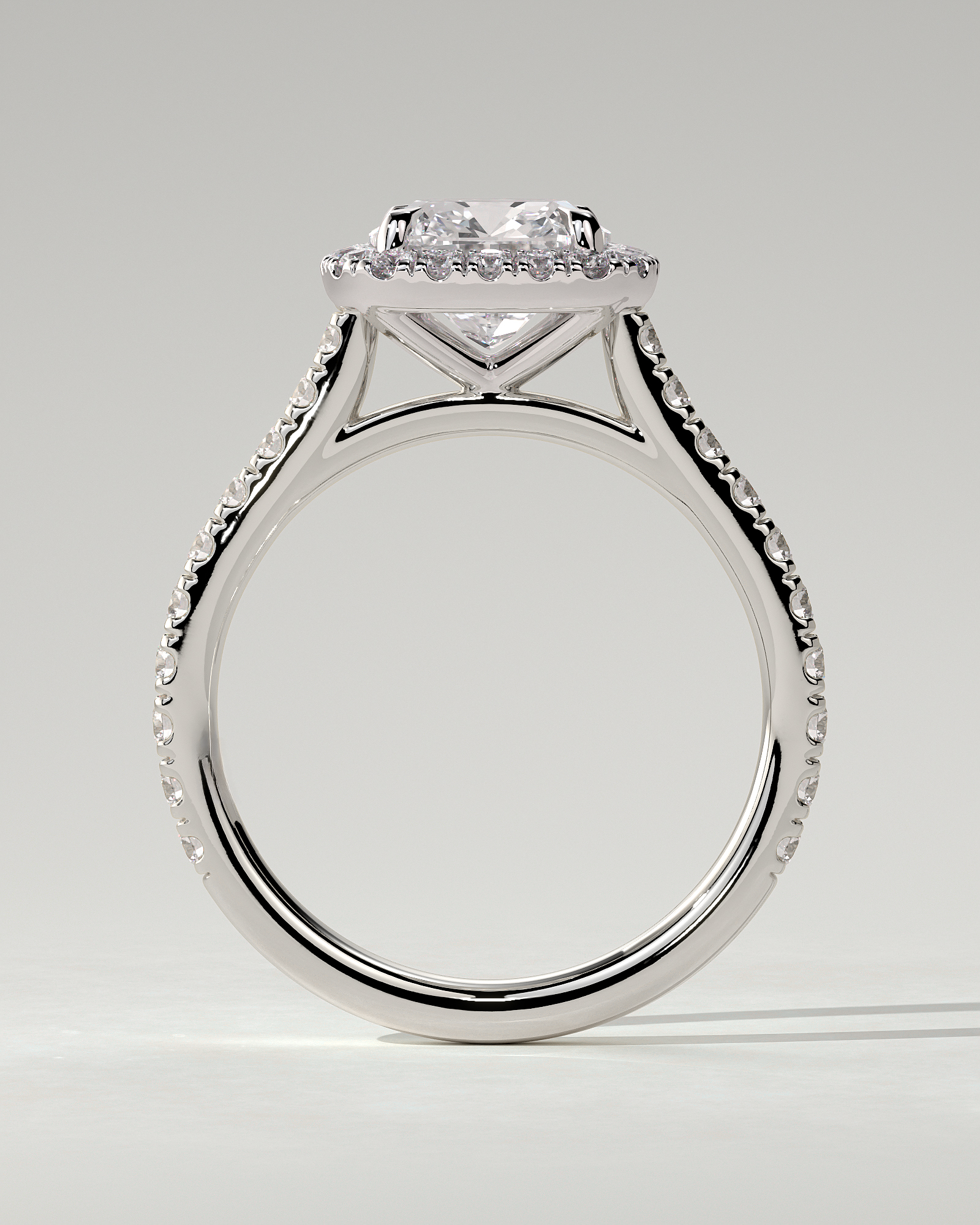 Nicole Halo Cushion Ring