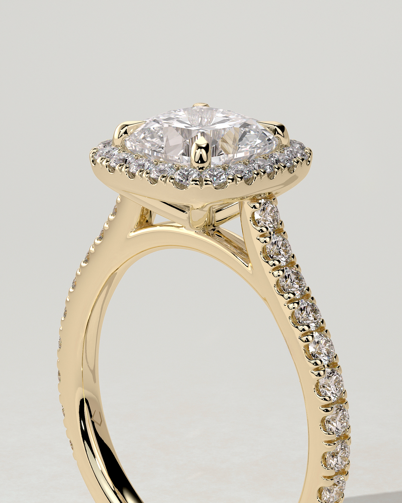 Nicole Halo Cushion Ring