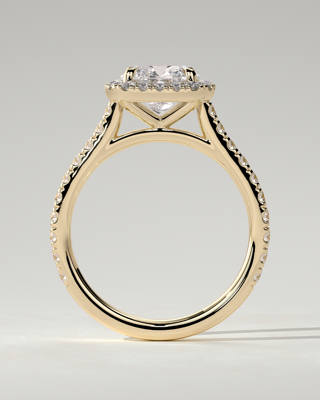 Nicole Halo Cushion Ring