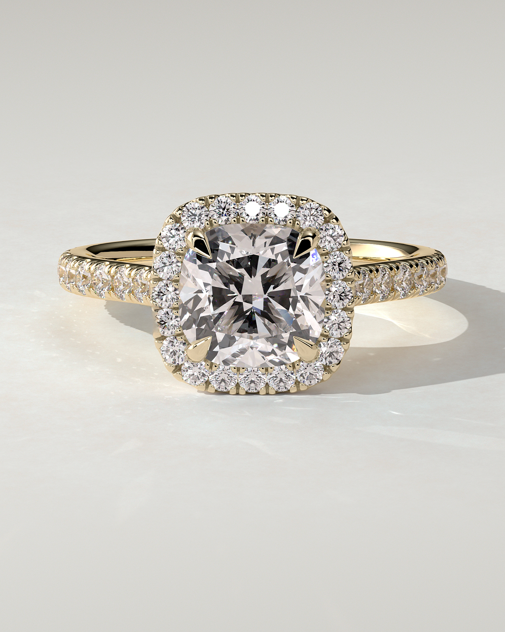 Nicole Halo Cushion Ring