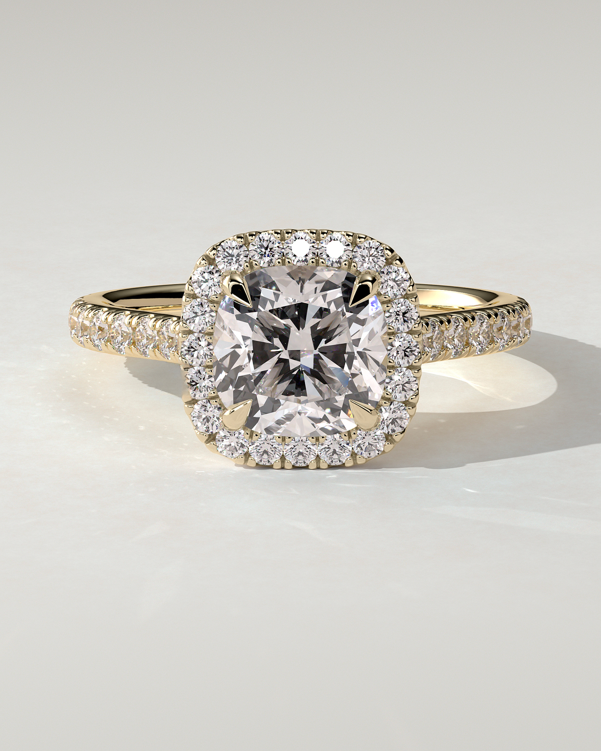 Nicole Halo Cushion Ring