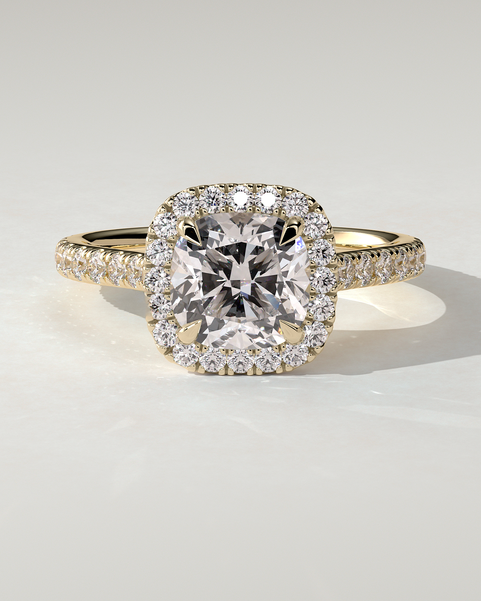 Nicole Halo Cushion Ring