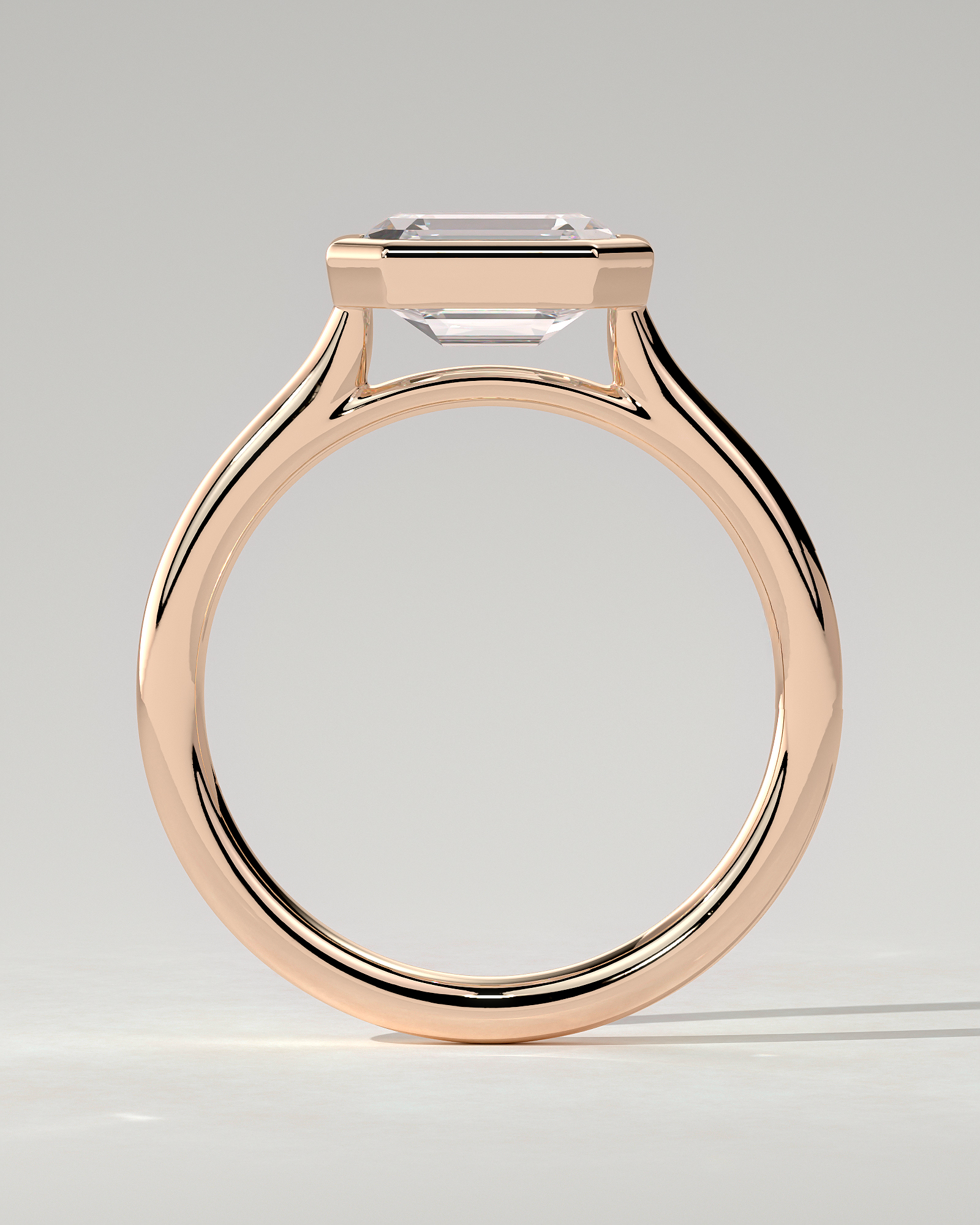 Olive Bezel Emerald Ring