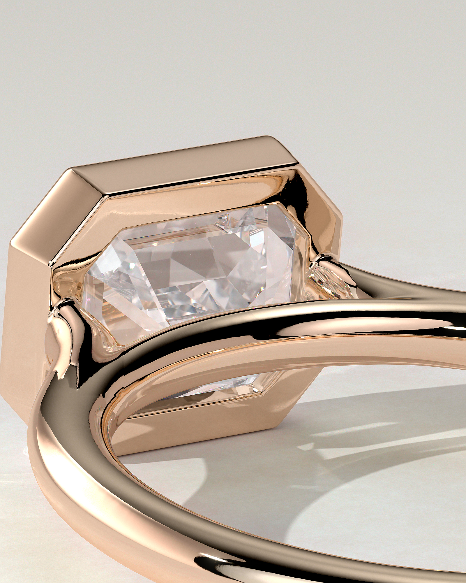 Olive Bezel Emerald Ring