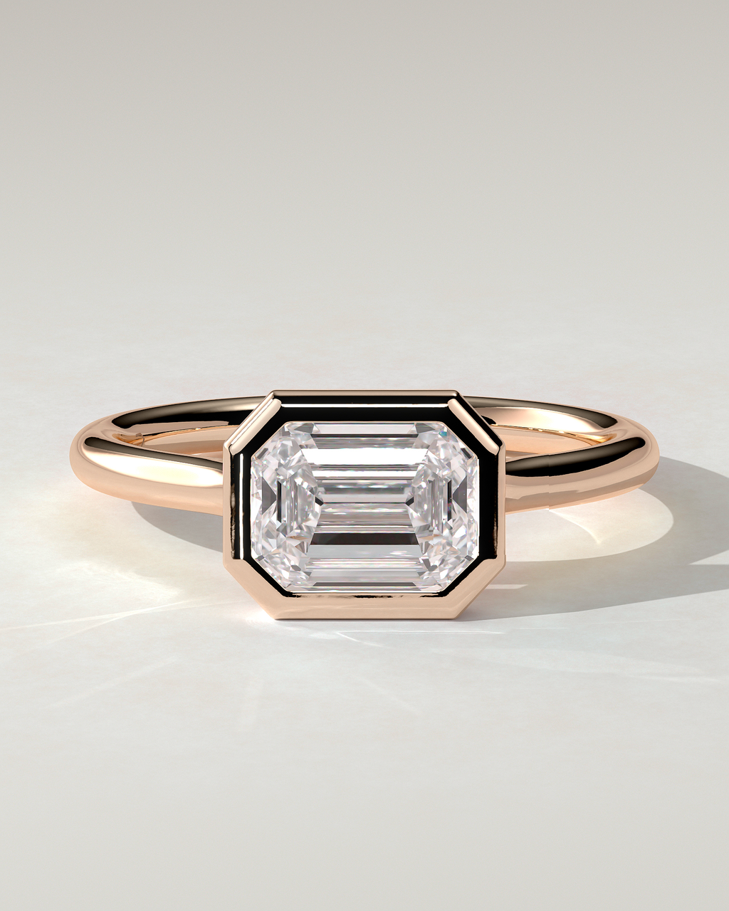 Olive Bezel Emerald Ring