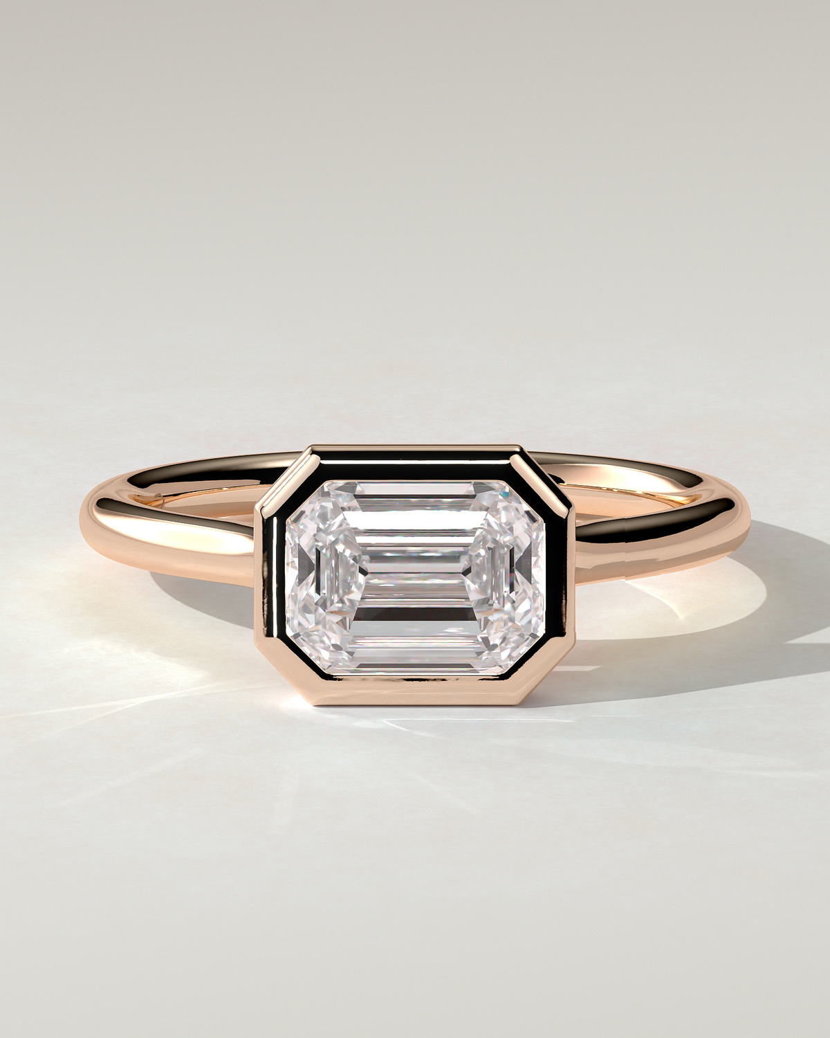 Olive Bezel Emerald Ring
