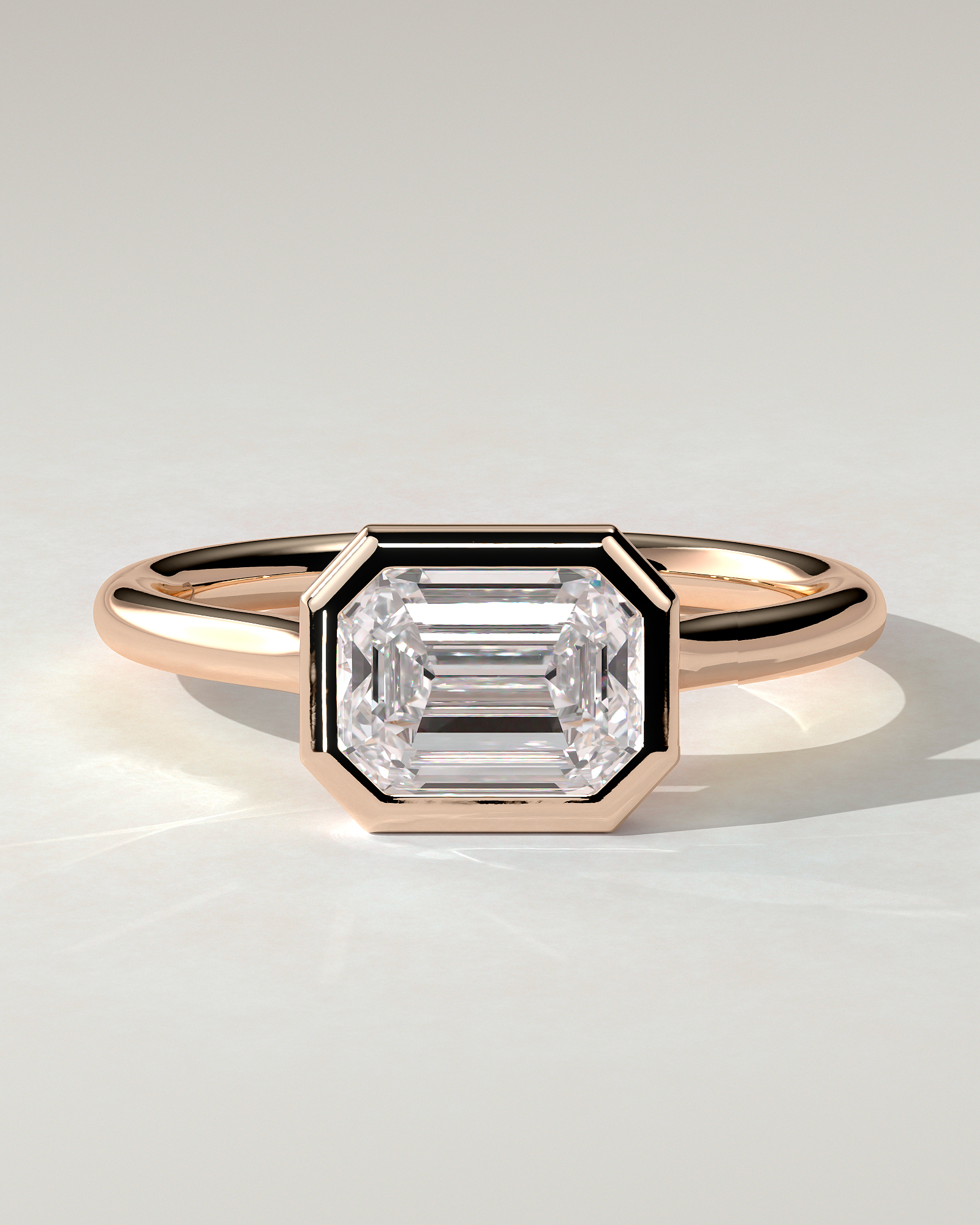 Olive Bezel Emerald Ring
