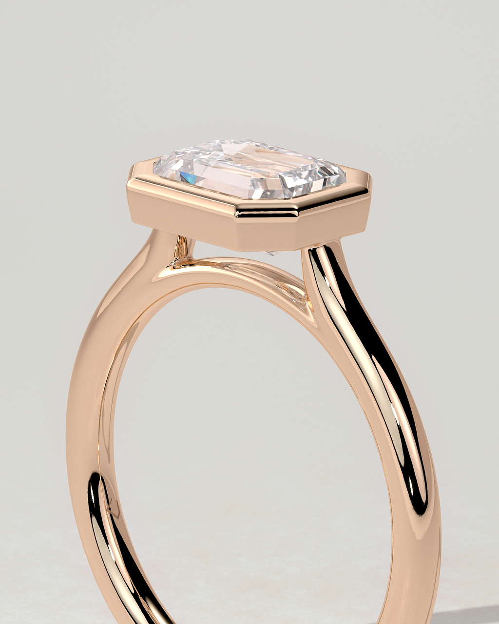 Olive Bezel Emerald Ring