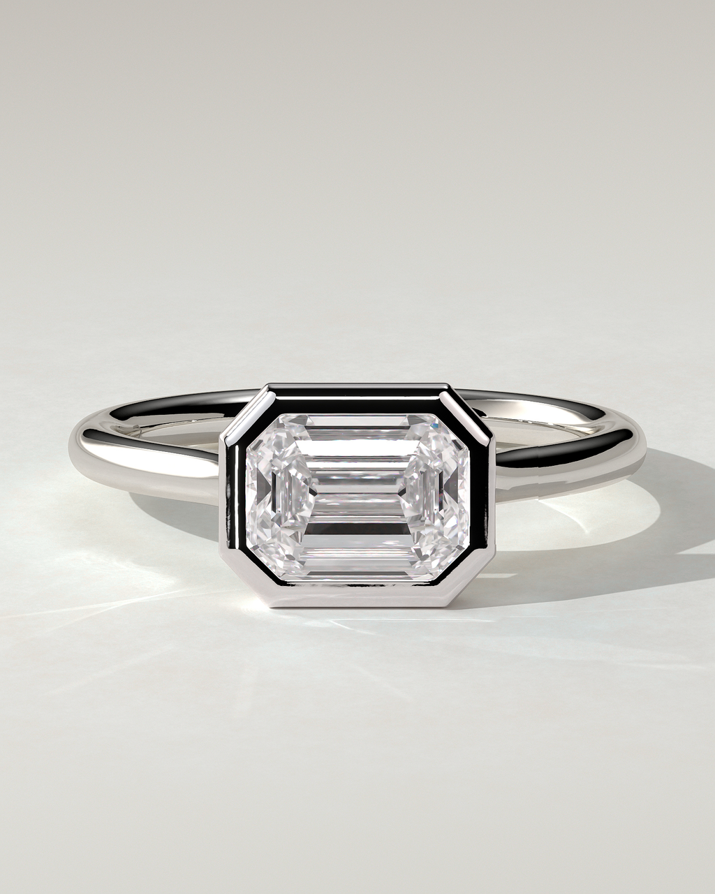 Olive Bezel Emerald Ring