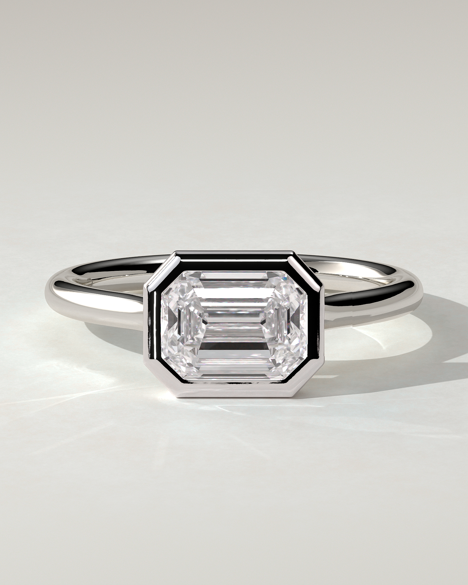 Olive Bezel Emerald Ring