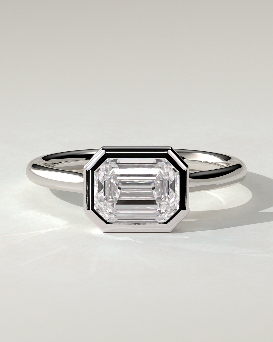 Olive Bezel Emerald Ring