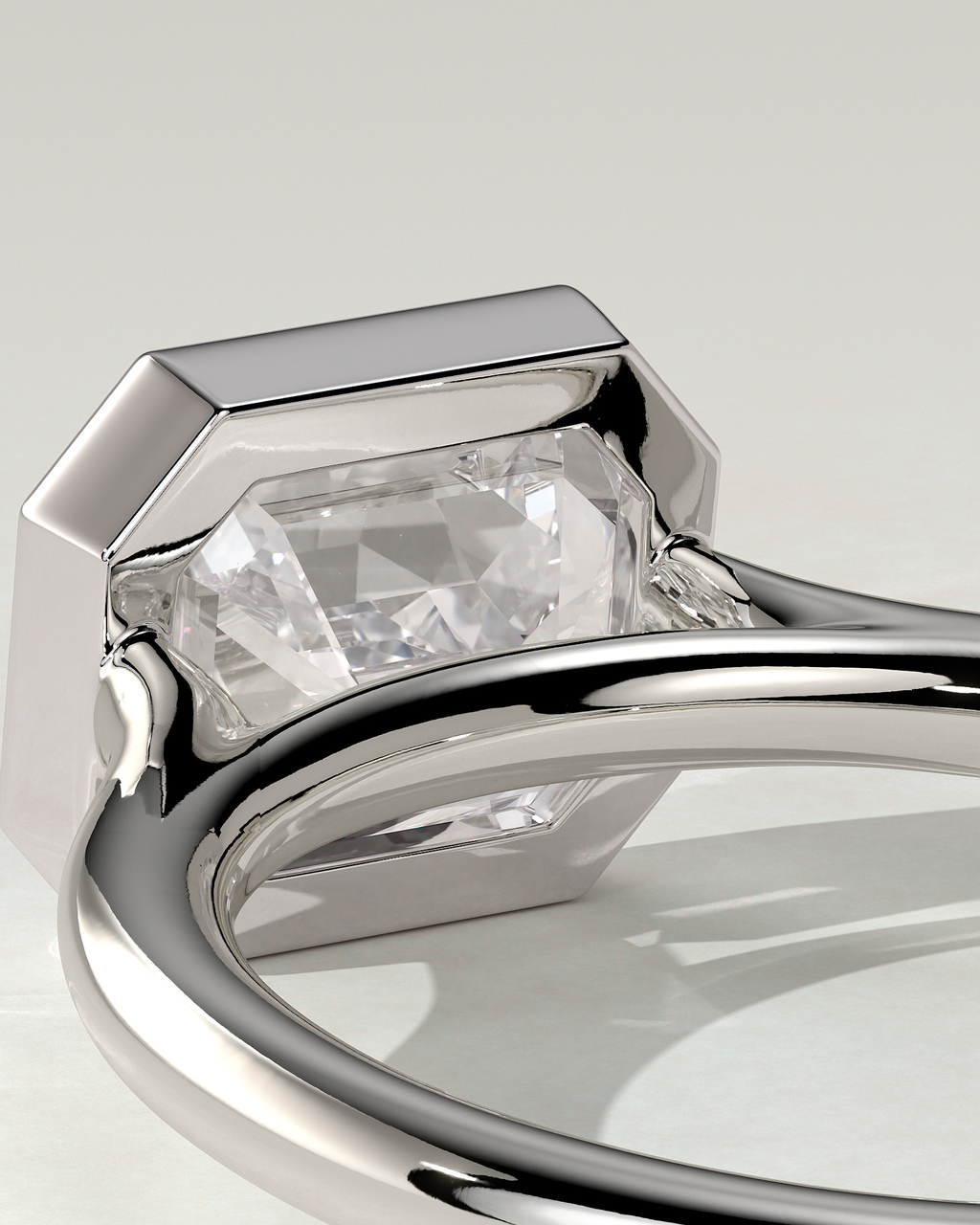 Olive Bezel Emerald Ring