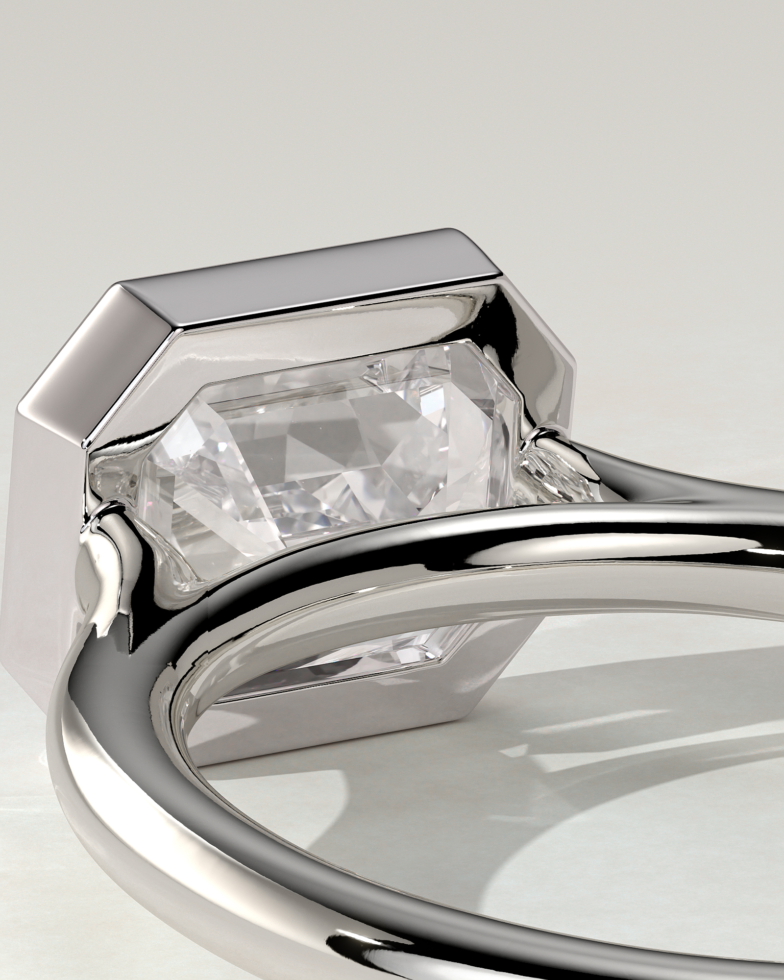Olive Bezel Emerald Ring