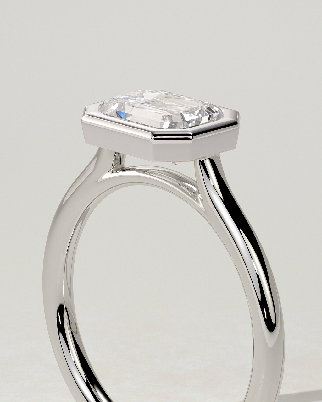 Olive Bezel Emerald Ring