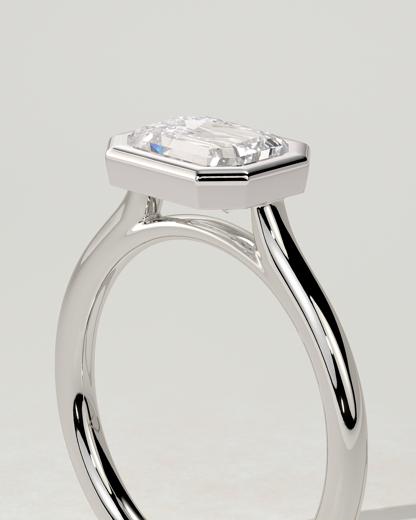 Olive Bezel Emerald Ring