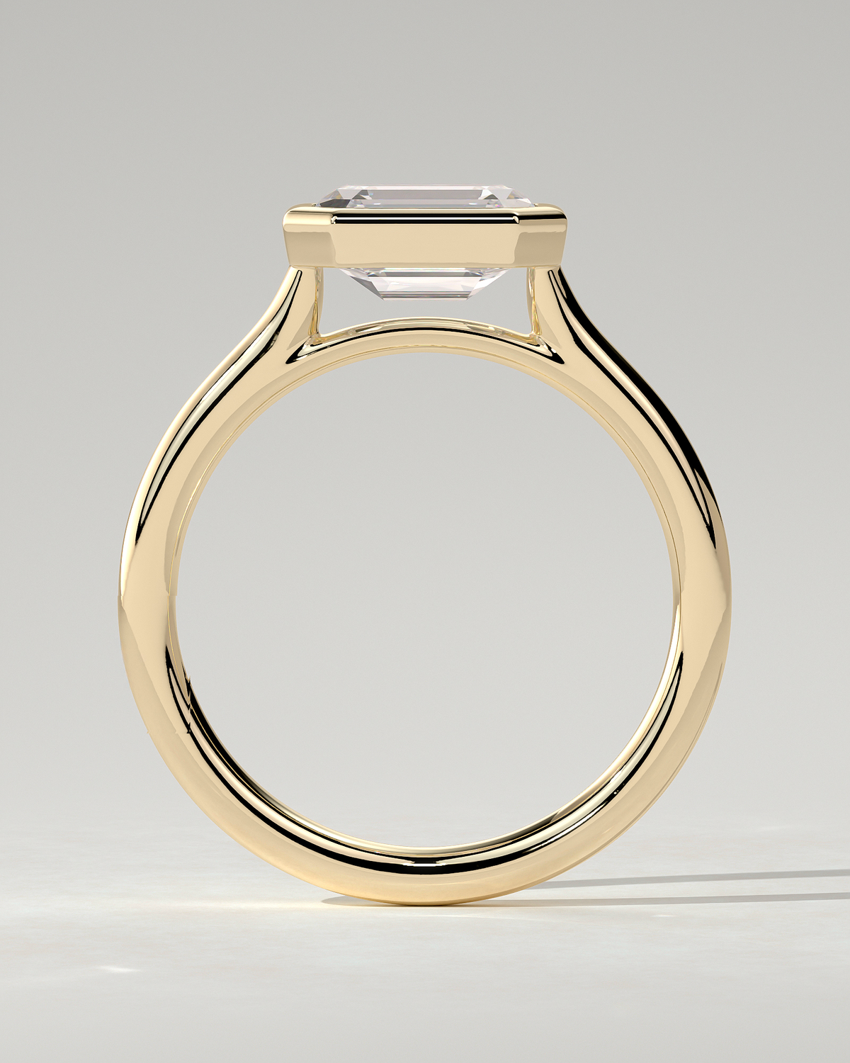 Olive Bezel Emerald Ring