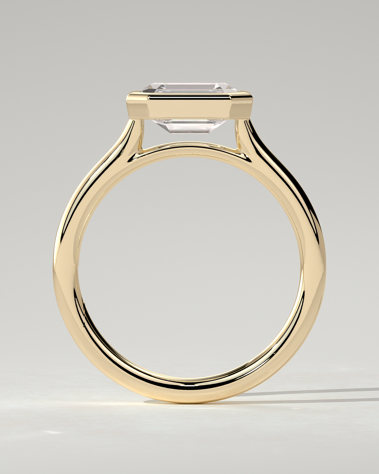 Olive Bezel Emerald Ring
