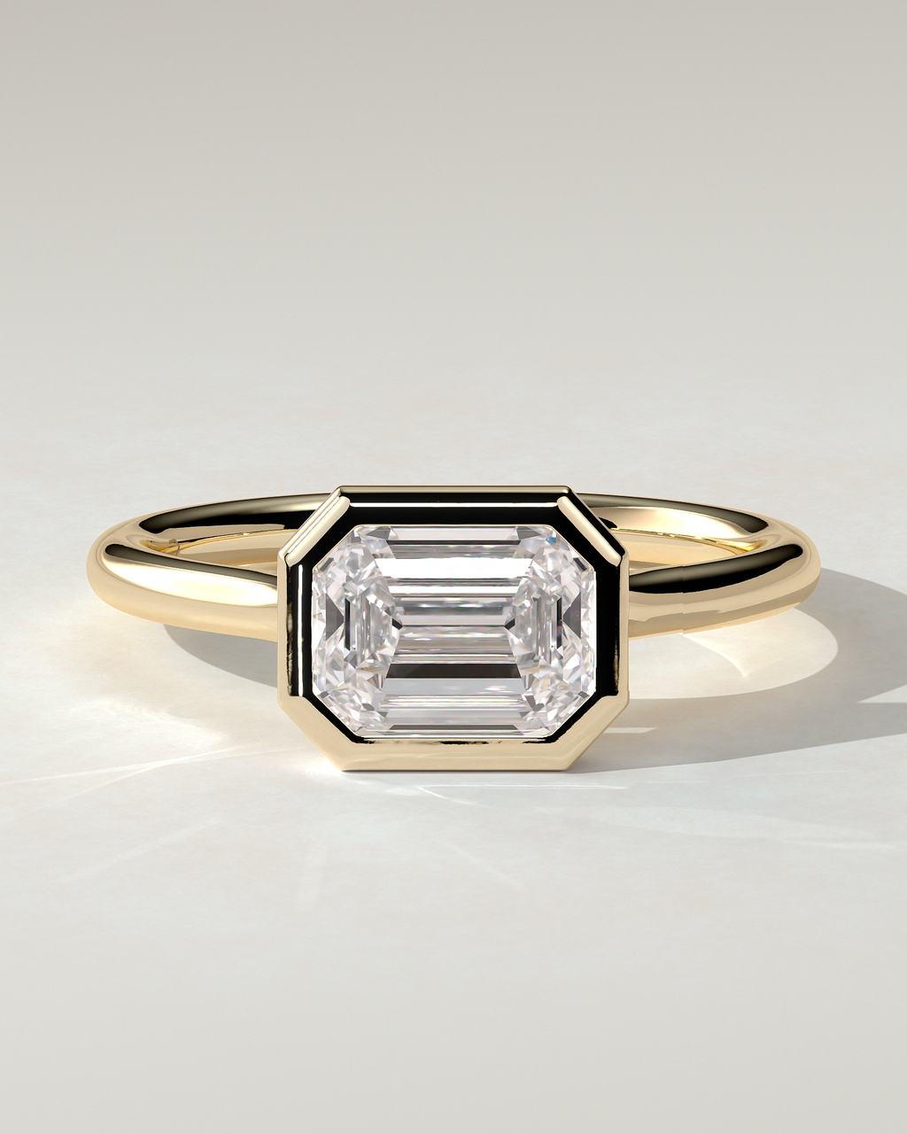 Olive Bezel Emerald Ring