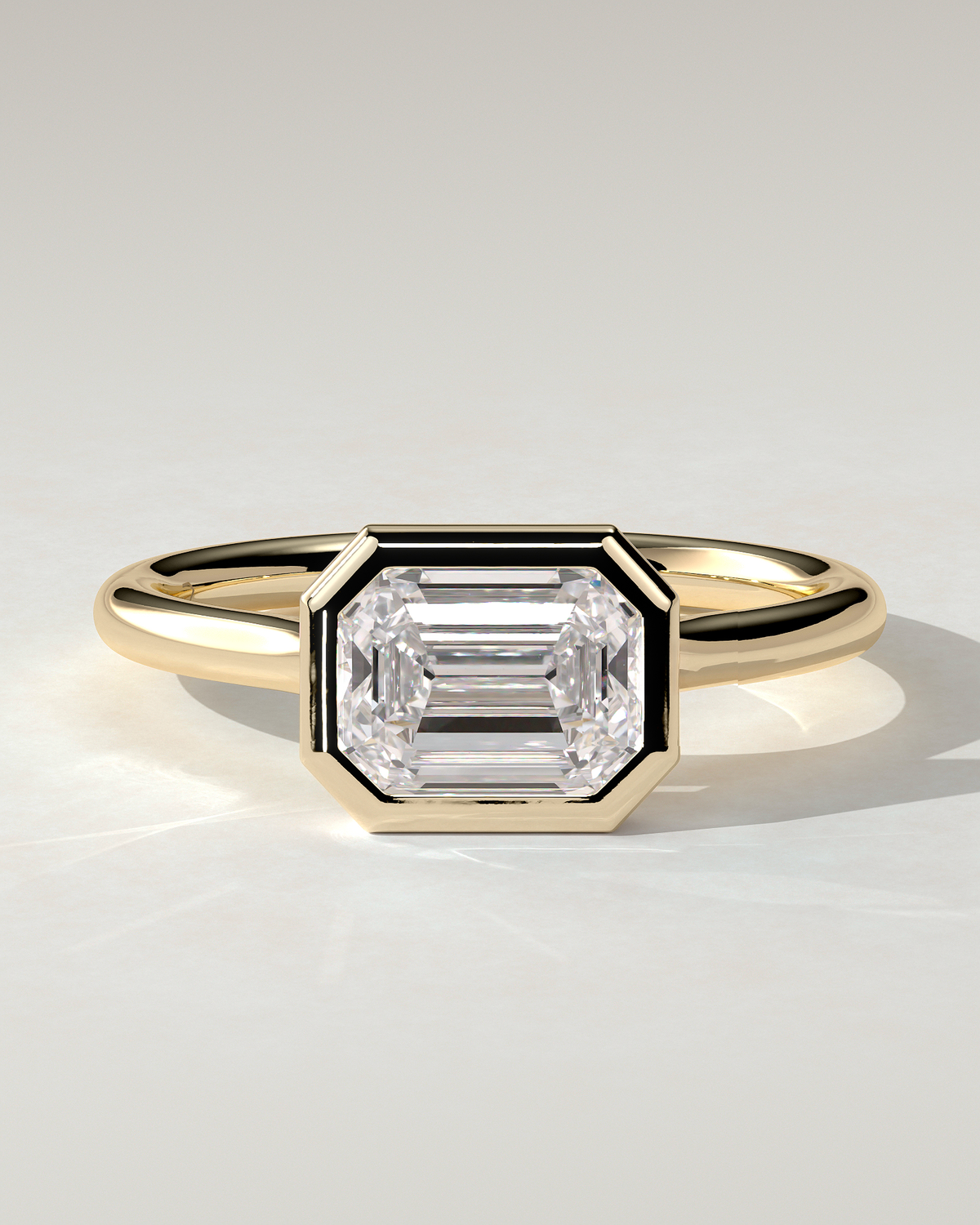 Olive Bezel Emerald Ring