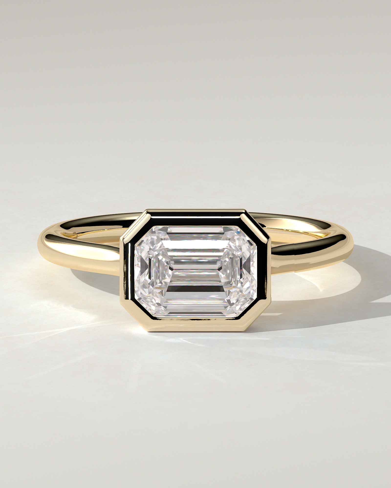 Olive Bezel Emerald Ring