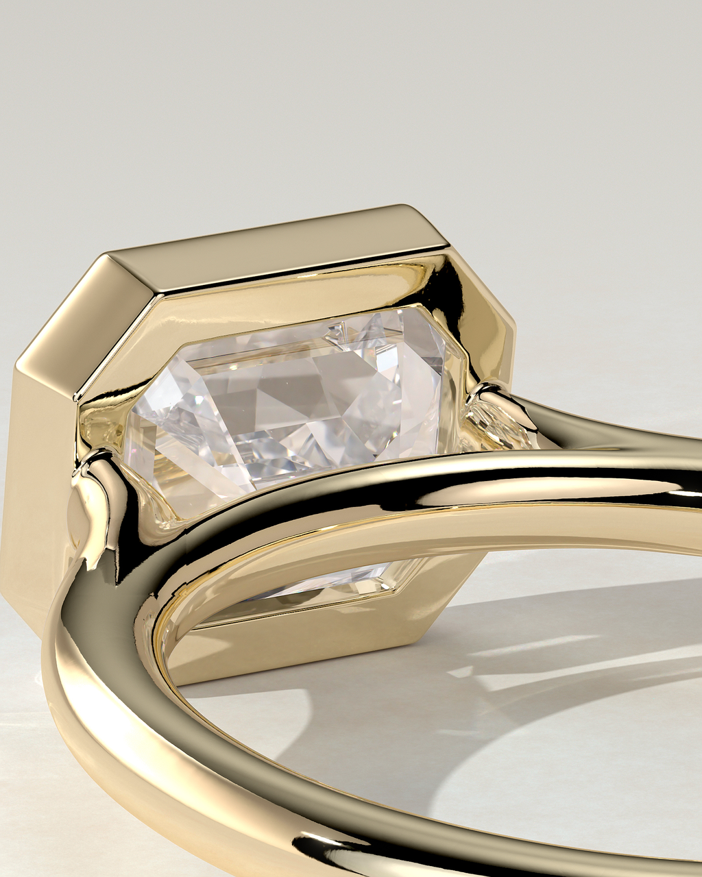 Olive Bezel Emerald Ring