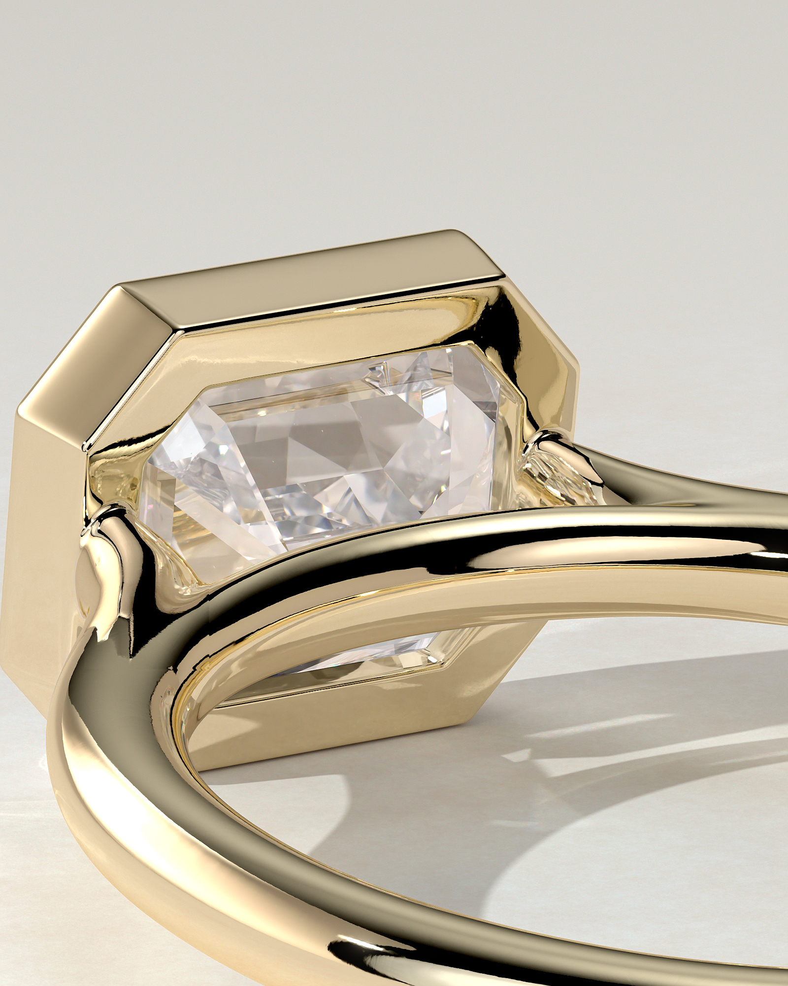 Olive Bezel Emerald Ring