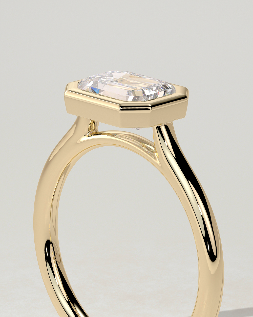 Olive Bezel Emerald Ring