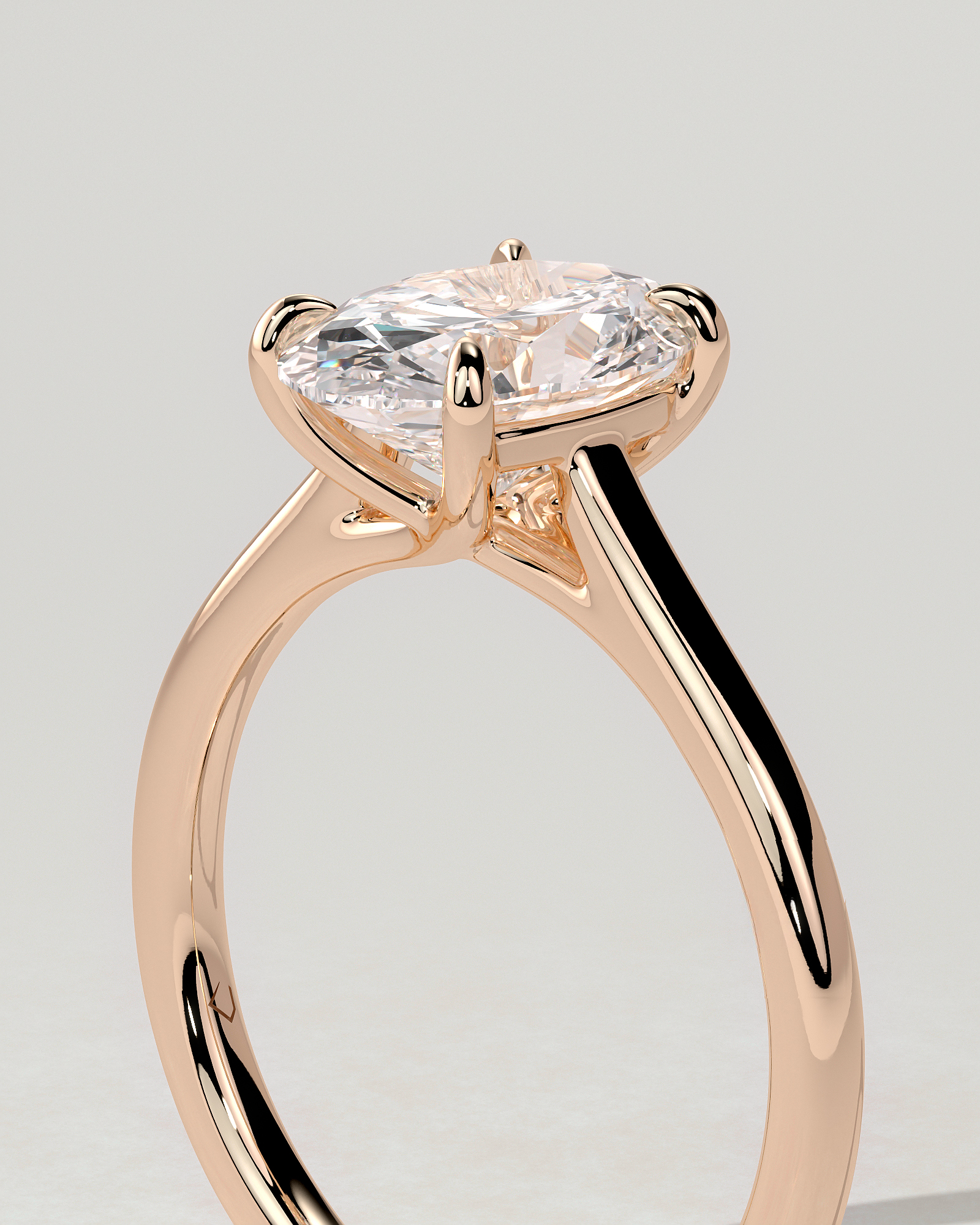 Olivia Solitaire Oval Ring