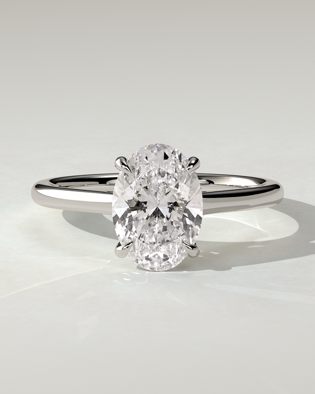 Olivia Solitaire Oval Ring