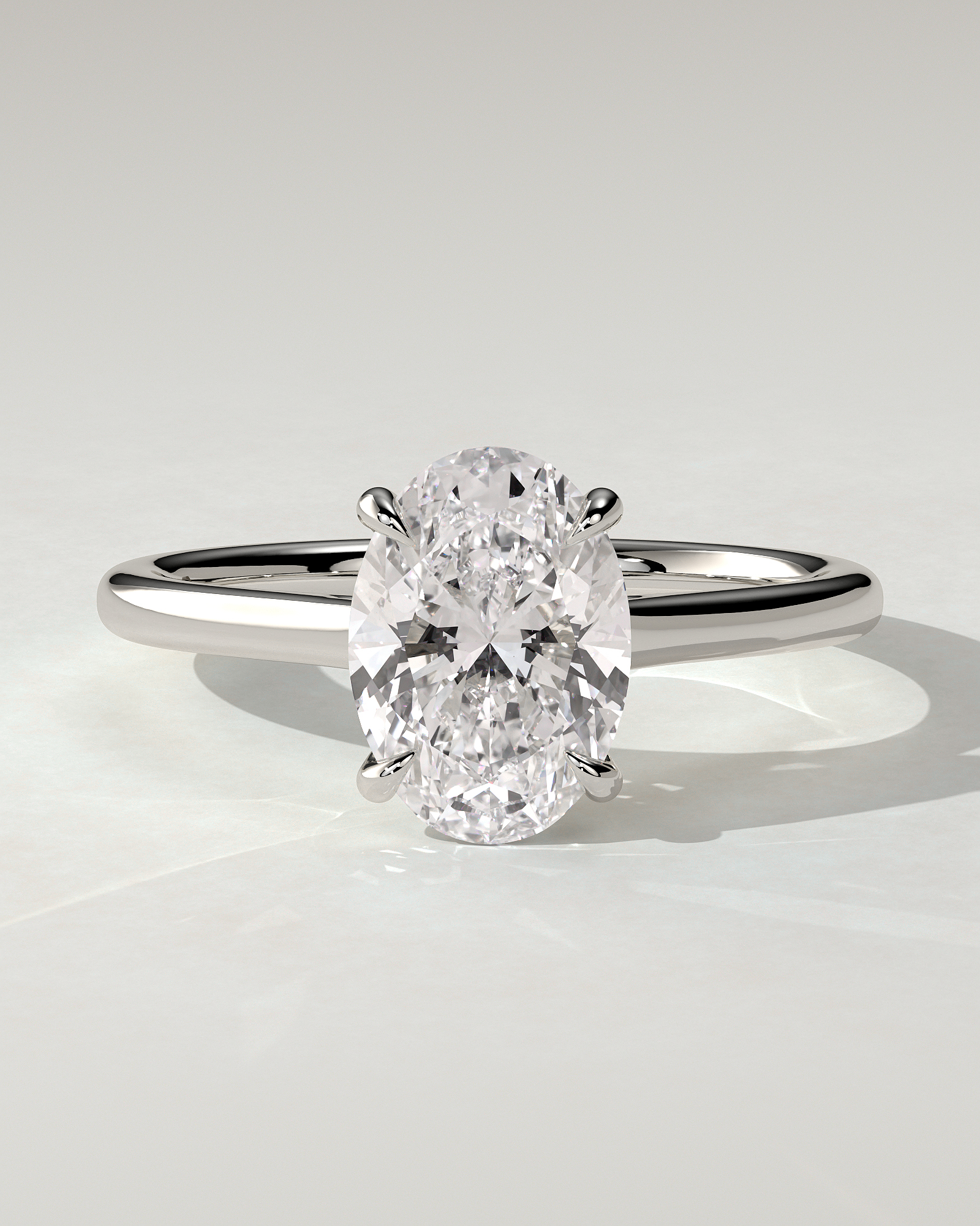 Olivia Solitaire Oval Ring