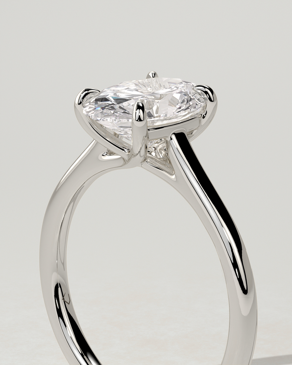Olivia Solitaire Oval Ring