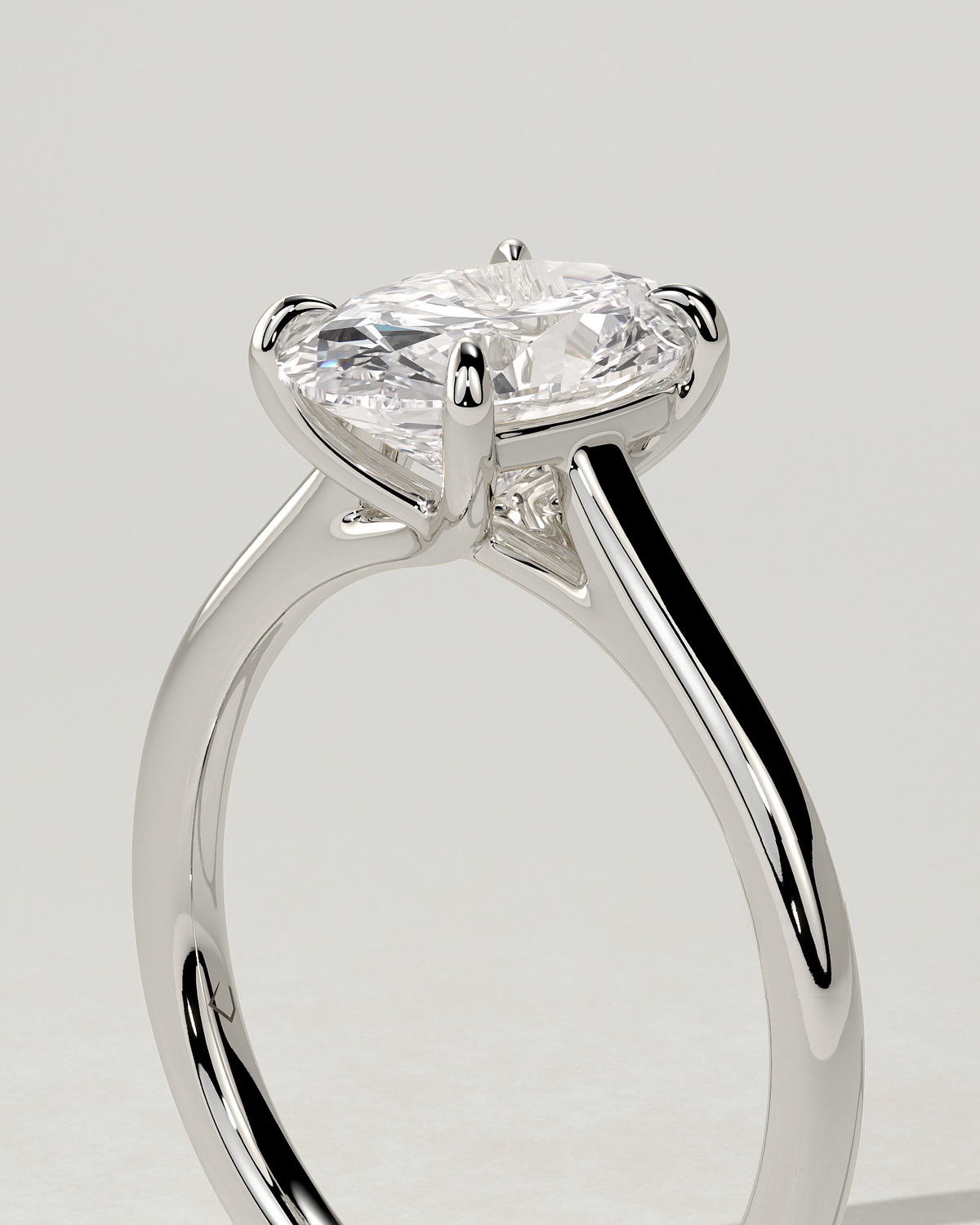 Olivia Solitaire Oval Ring